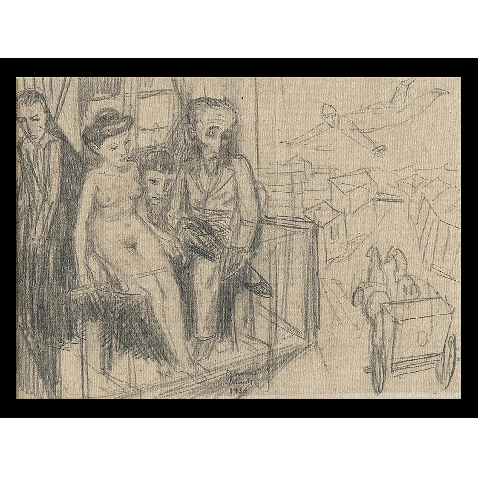 Bruno Schulz obraz Na balkonie-ganku, 1936