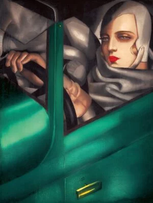 Tamara de Łempicka, Auto Portrait in Green Bugatti, 1929